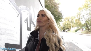 Tori Cummings, a blonde Australian, had sex on the workplace steps