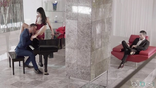 Marica Hase gets her pussy licked by Danny Mountain on piano