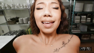 Kimora Quin gets her shaved pussy nailed in POV