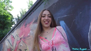 Melania Dark is sucking cock in POV outdoors