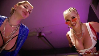 Skye Blue and Kendra Sunderland are sucking Van Wylde's cock