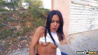 Apolonia Lapiedra in fishnet pantyhose rides the hard prick