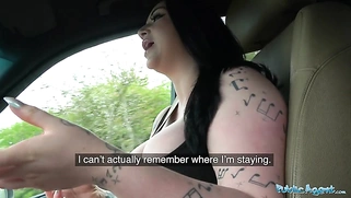 Sloppy blowjobs and fucking in the bushes by busty British chicks