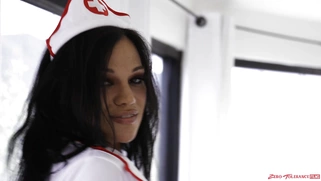 Mona Azar is posing in sexy nurse unifrom