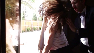 Jenni Lee hanging out of window taking big cock in her pussy