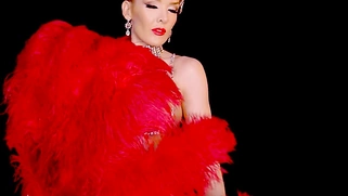 MILF shining in slutty burlesque costume