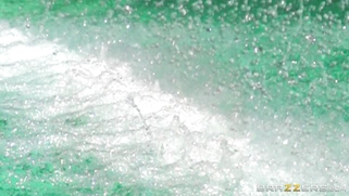 The drops of water rolling down Courtney Taylor's big tits