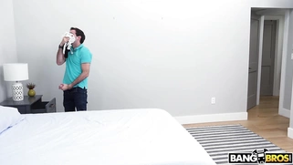 Rachel Cavalli is sucking her stepson's cock