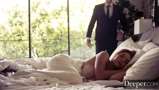 Busty Gabbie Carter gets fucked by two dudes
