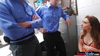 Cute teen shoplifter gangbanged by cops