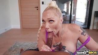 Alexis Andrews is sucking black dick in POV