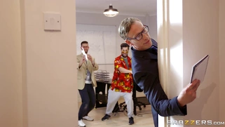 Luke trying not to get caught while letting Cara Saint-Germain suck his dick