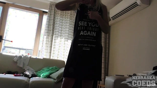 Blonde Masturbates with Pink Dildo