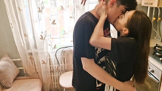 After passionate kissing I fucked her tight pussy and cum on her face