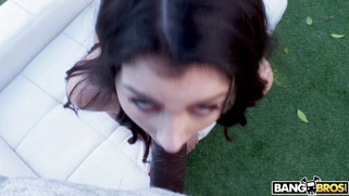 Italian Valentina Nappi is sucking the black monster cock