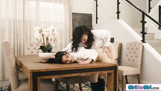Dominant instructor makes a lesbian OBEY