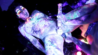 Abella Danger, Dana DeArmond, Karlee Grey and Jada Stevens have a lesbian orgy in the dark