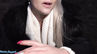 Big Tits Blonde Gets an Outdoor Blowjob and a Basement Fuck