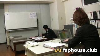 Japanese office biotch celebrates with her colleague in steamy, uncensored XXX
