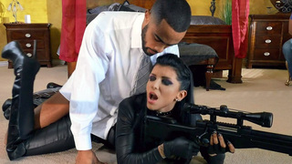 Romi Rain gets her pussy railed by Stallion from behind