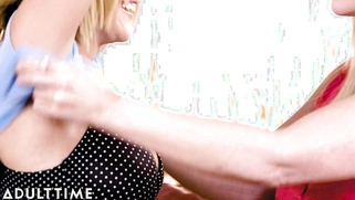 Gabbie Carter Reassures Busty Blonde Rachael Cavalli With Romantic Lesbian Sex