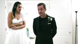 Bride Bella Rolland is sucking cock and licking balls