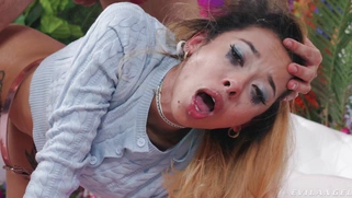 Guy fucks his girlfriend Kalani hard from behind