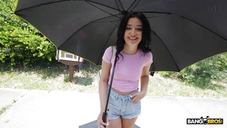 Vanessa Marie is getting picked up outdoors