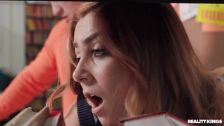 Busty Chloe Cooper gets banged by Oliver Flynn standing