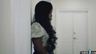 Ebony MILF stepmom takes pity on stepson