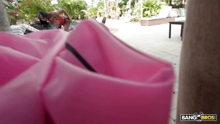 Ebony Mystique gets her amazing ass worshipped poolside